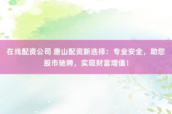 在线配资公司 唐山配资新选择：专业安全，助您股市驰骋，实现财富增值！