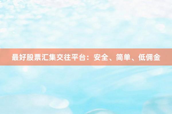 最好股票汇集交往平台：安全、简单、低佣金
