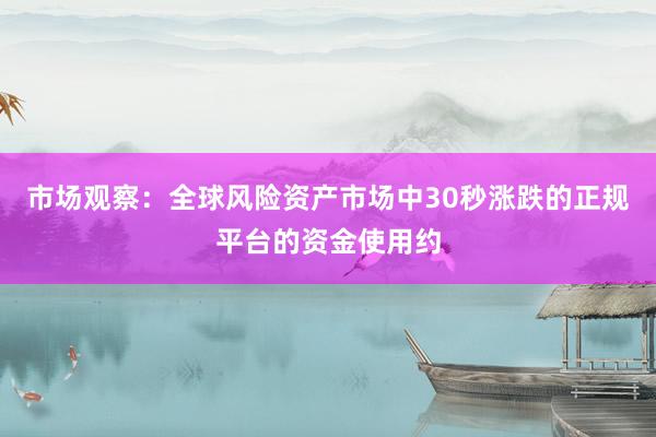市场观察：全球风险资产市场中30秒涨跌的正规平台的资金使用约