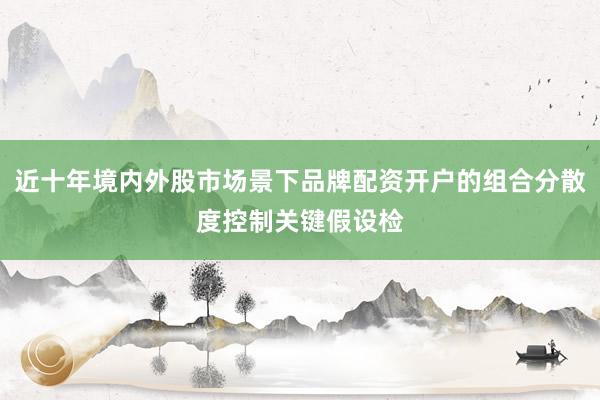 近十年境内外股市场景下品牌配资开户的组合分散度控制关键假设检