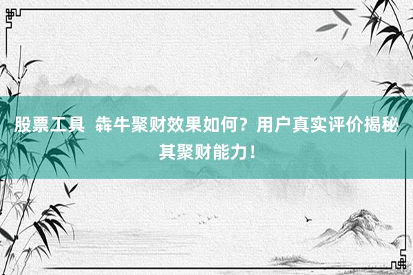 股票工具  犇牛聚财效果如何？用户真实评价揭秘其聚财能力！
