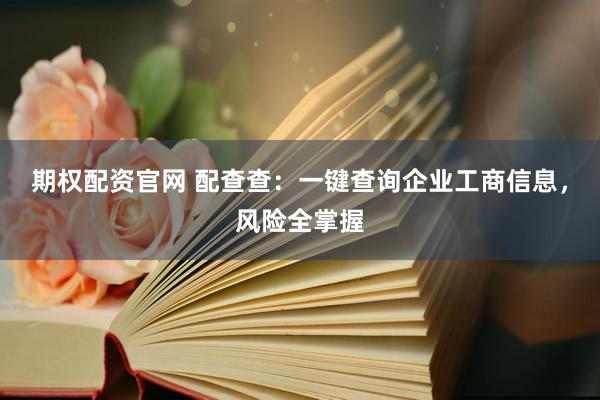 期权配资官网 配查查：一键查询企业工商信息，风险全掌握